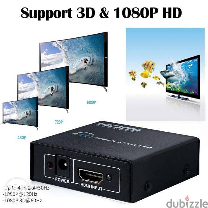 HDMI Splitter 1X2 Dual Monitor 3