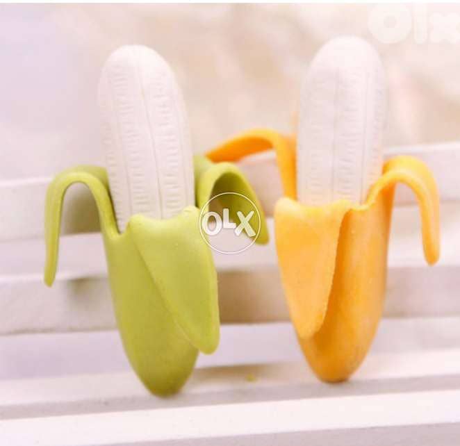 Sweet banana shape erasers 2$ 0