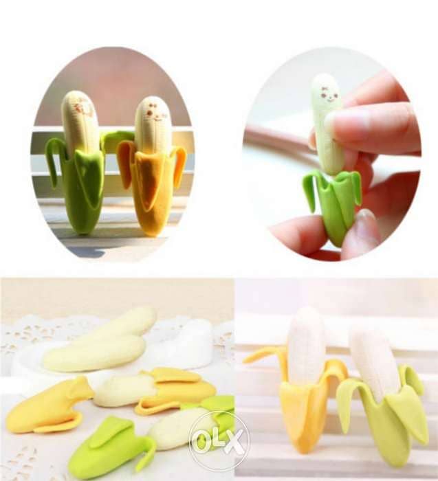 Sweet banana shape erasers 2$ 1