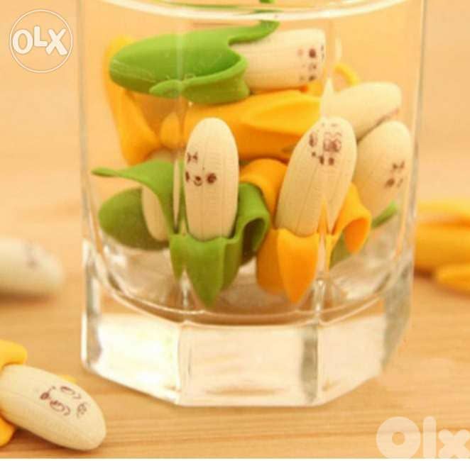 Sweet banana shape erasers 2$ 2