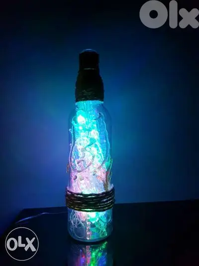 white lignt bottle handmade