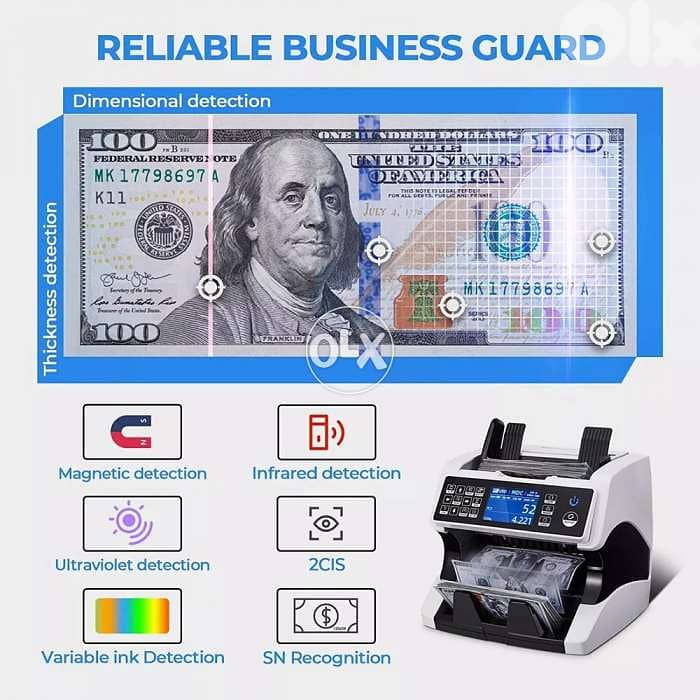 New FULL TOUCH SCREEN Money counter and detector high quality 2