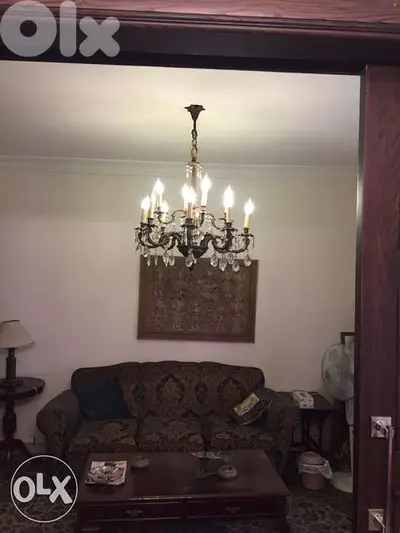 ثريّات برونز/ Antique Chandelier in Bronze and Bohemia Crystal
