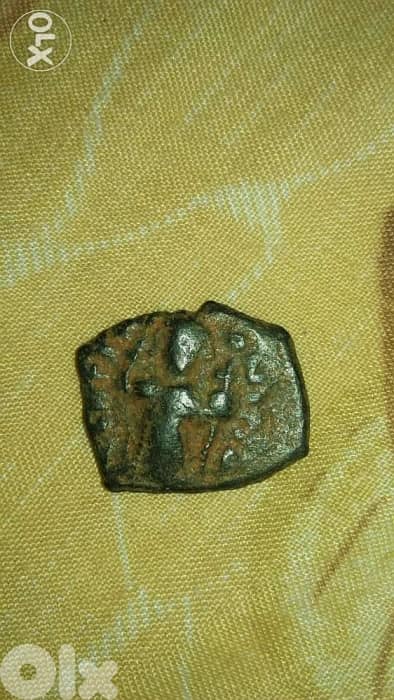 Monks Ancient Roman Byzantine Bronze Coin around 1500 years 0