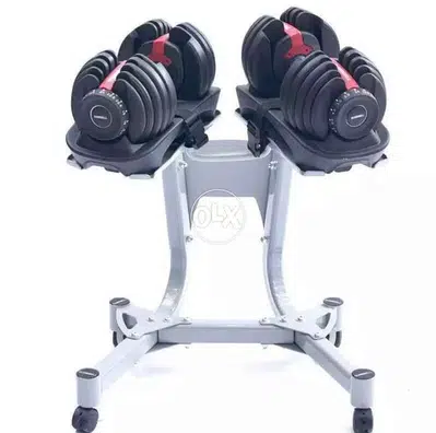 adjustable dumbells with stand