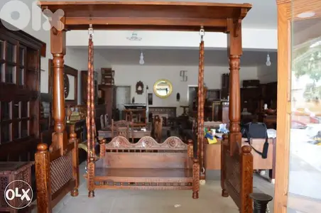 a solid wood swing
