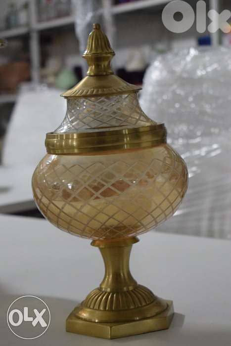 set of vases from crystal and copper 1