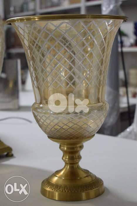 set of vases from crystal and copper 5
