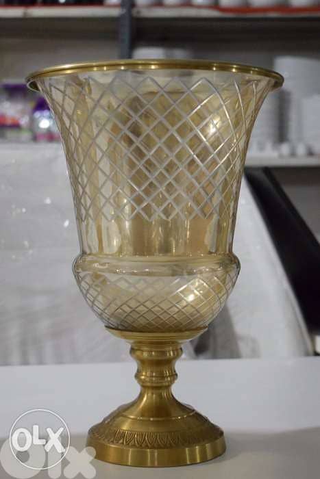 set of vases from crystal and copper 6
