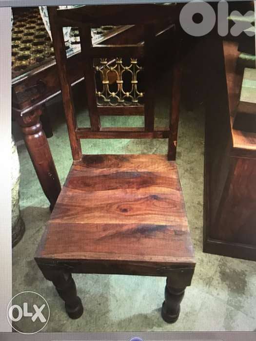 solid wood tek table with 8 chairs 5