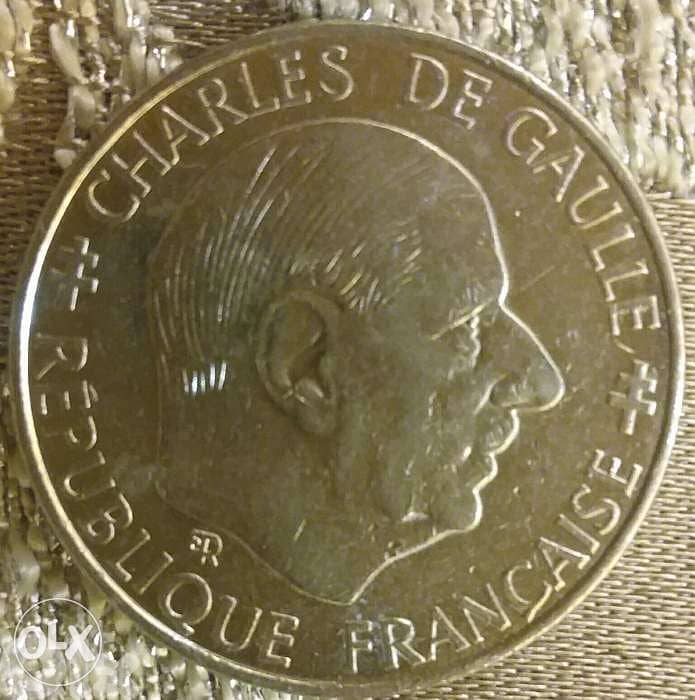 Charled De Gaulle1 Franc French Memorial 0