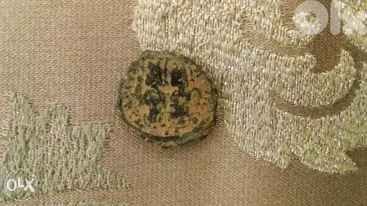 ByzantineTwo Worriors Half Follis Bronze Coin year 500 A. D