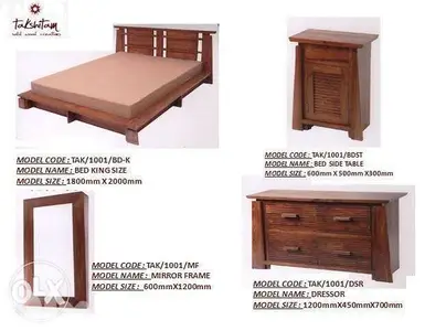 bedroom set solid wood teak