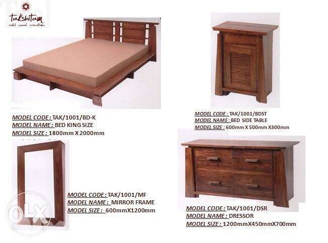 bedroom set solid wood teak 0