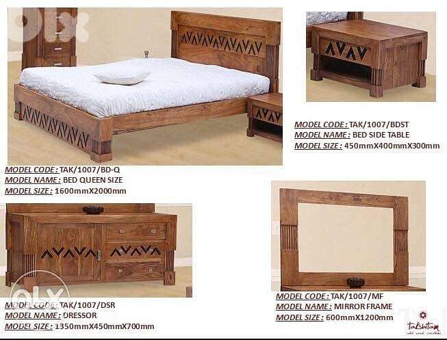 bedroom set solid wood teak 2