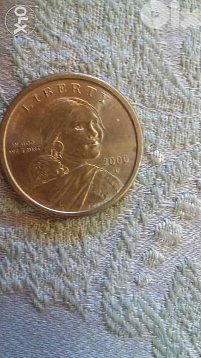 USA Indian Woman Memorial Flying Eagle 1 Dollar Bronze Coin year 2000 0