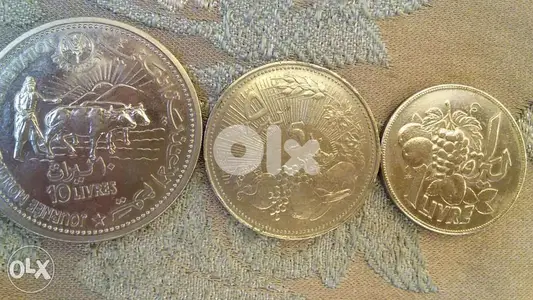 3 Commemorative Collection of 1 ,5 10 Lebanese Lira