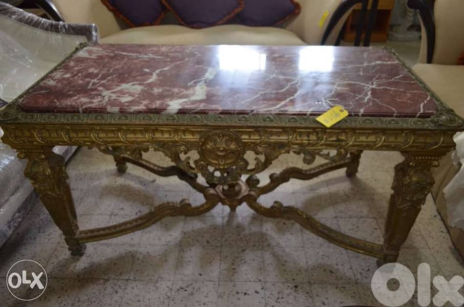 marble top with solid wood base 0
