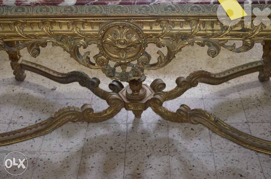 marble top with solid wood base 2
