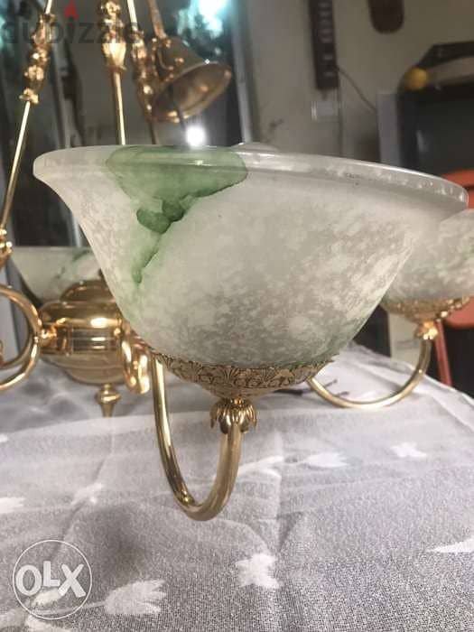 chandelier 6 lamps gold plated 2