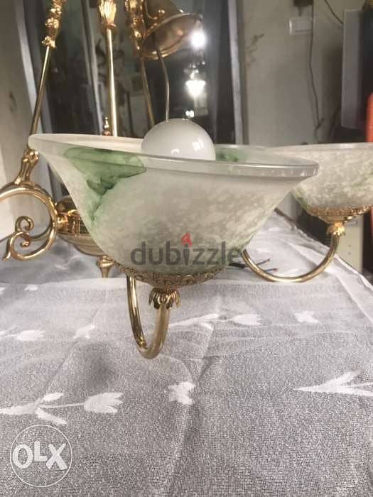 chandelier 6 lamps gold plated 3