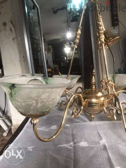 chandelier 6 lamps gold plated 5