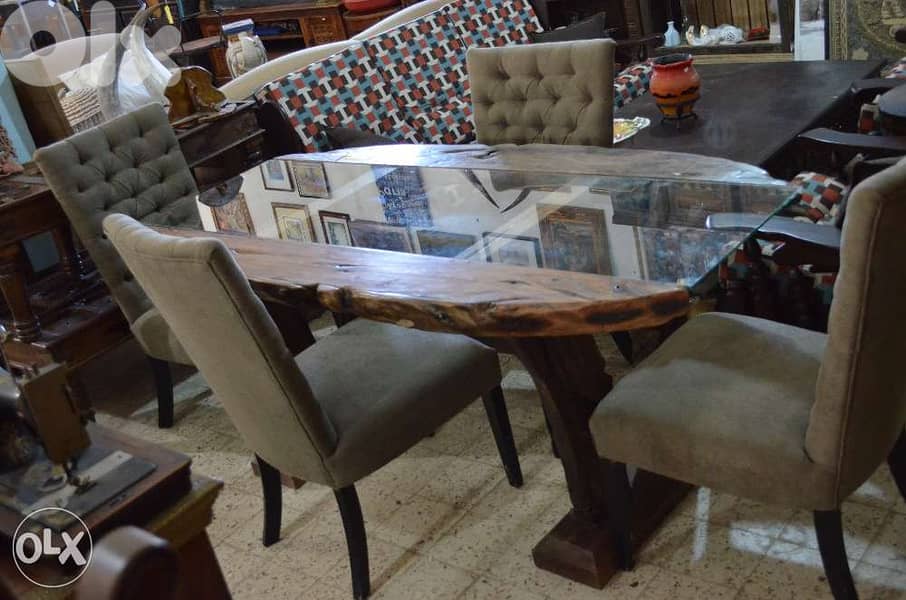 dining table solid wood with 4 chairs cabetoneh 0