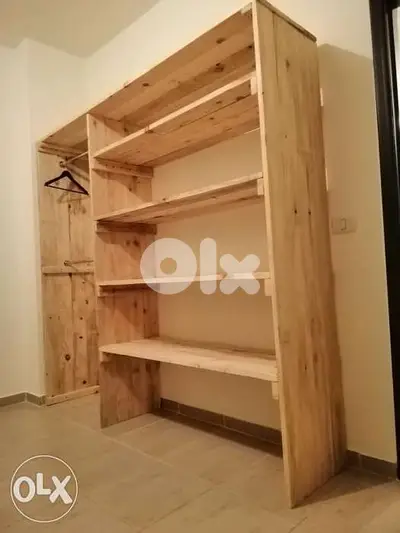 Wood rustic style closet 220x190 خرانة حيط ستايل اوروبي