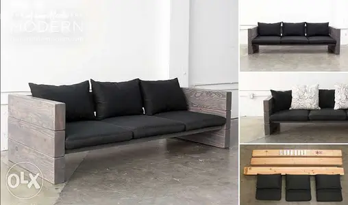 Sofa rustic style Handmade wood صوفا خشب شغل يدوي Sofa rustic style Handmade wood صوفا خشب شغل يدوي