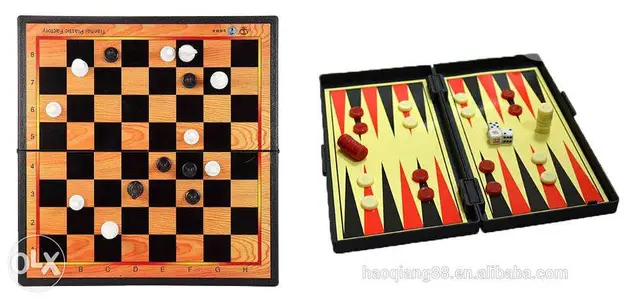 Brand New Plastic Folding Chess, Checkers & Backgammon Magnetic Board