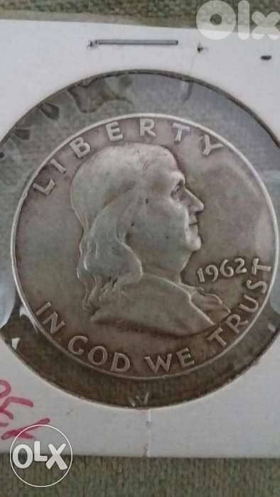 USA Half Silver Dollar of President Benjamin Franklin year 1962 0