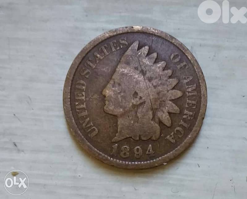 USA Indian Head Cent Copper Bronze year 1894 0
