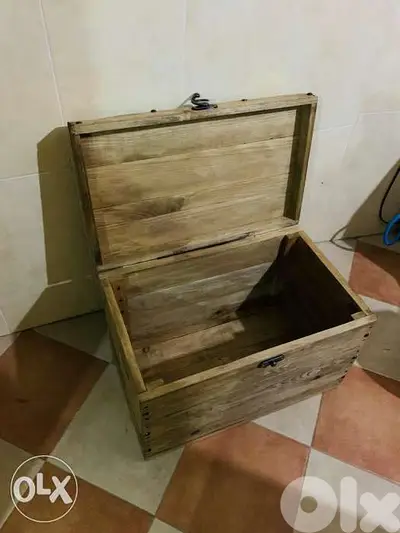 Vintage wood box 60x40 صندوق خشب شغل يدوي