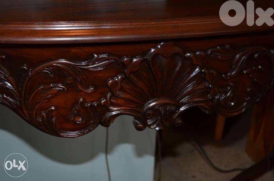 solid wood console engraved with mirror 1