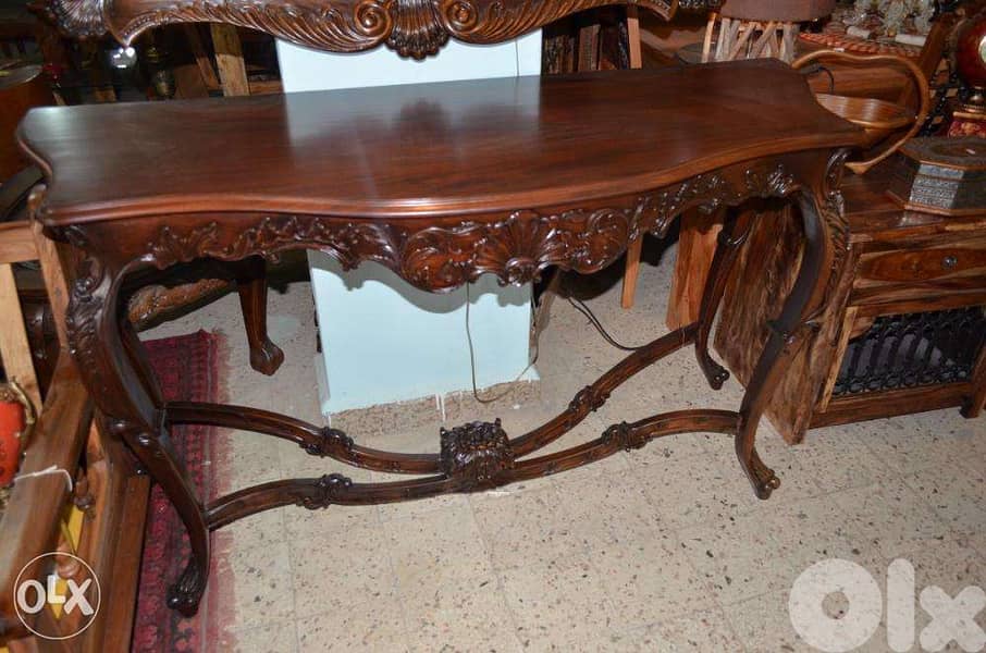 solid wood console engraved with mirror 5