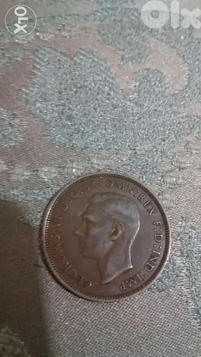 UK penny of King Georges VI year 1938