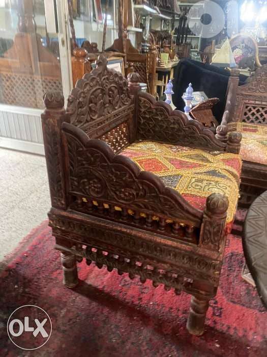 solid wood teak set with stone table 1