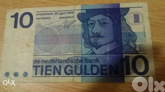 Netherlands Banknote Tein Guilden year 1968