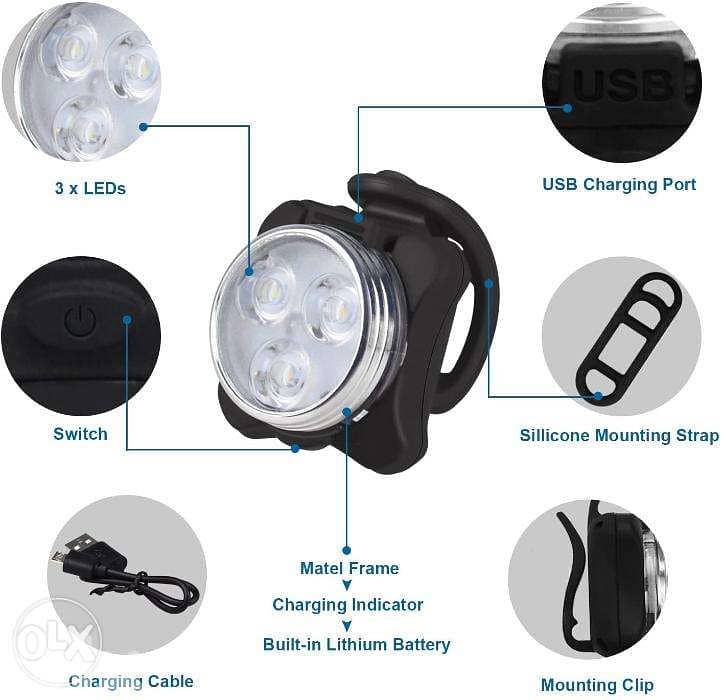 Balhvit Bike Rechargeable Light USB Set, /4$ Delivery 1
