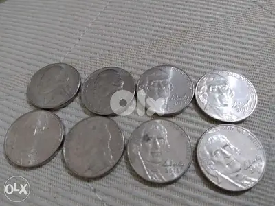 Set of Eight USA Five Cents Memorial coins