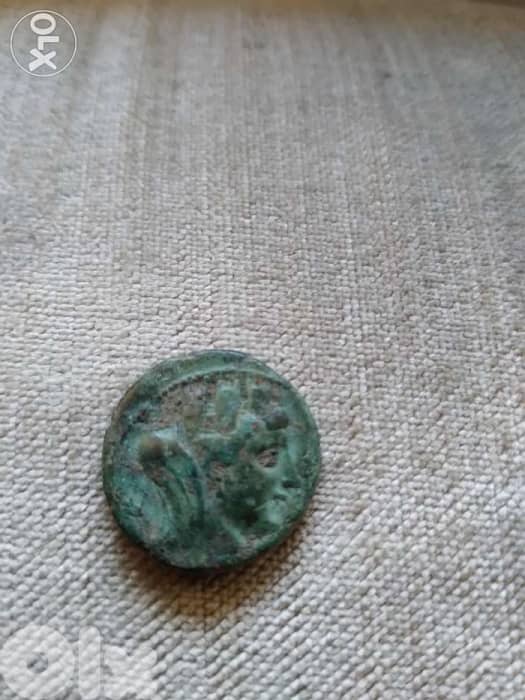 Ancient Phoencian Ship Bronze Coin of Goddess Tyche year around 80 BC 1