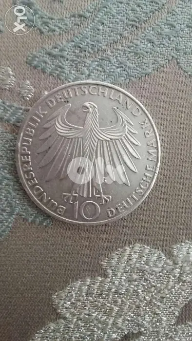 1972 Olympic German Coin Deutschland Silver 10 Marks year 1972