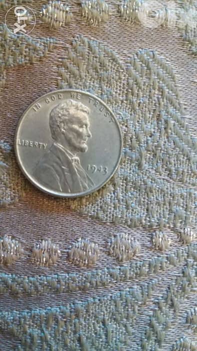 White USA cent World War II time year 1943 Steel very special and rare 0