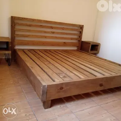 King size vintage wood bed تخت مجوز خشب