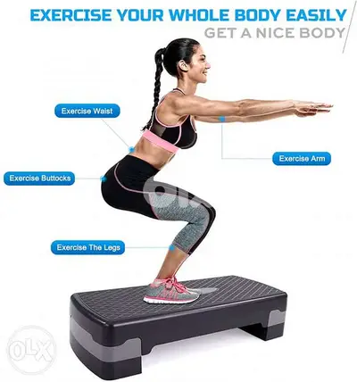 Fitness Aerobic Step Platform Adjustable Exercise Stepper