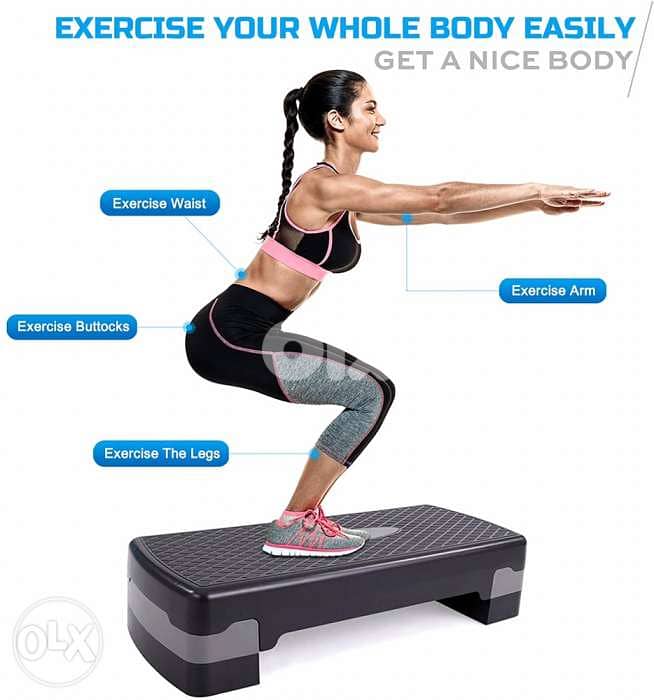 Fitness Aerobic Step Platform Adjustable Exercise Stepper 0
