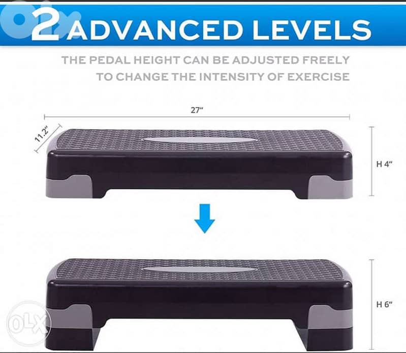 Fitness Aerobic Step Platform Adjustable Exercise Stepper 2