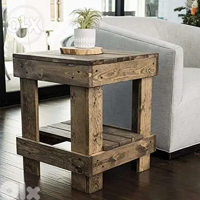 Reclaimed pallets side table طاولة جنب خشب طبالي معالج