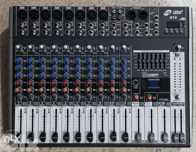 mixer leem 12 input,not powered,effect & usb player,jdid bel cartouni