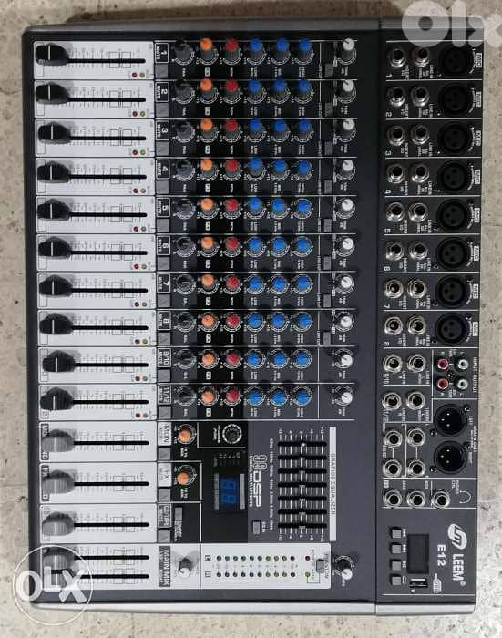 mixer leem 12 input,not powered,effect & usb player,jdid bel cartouni 1